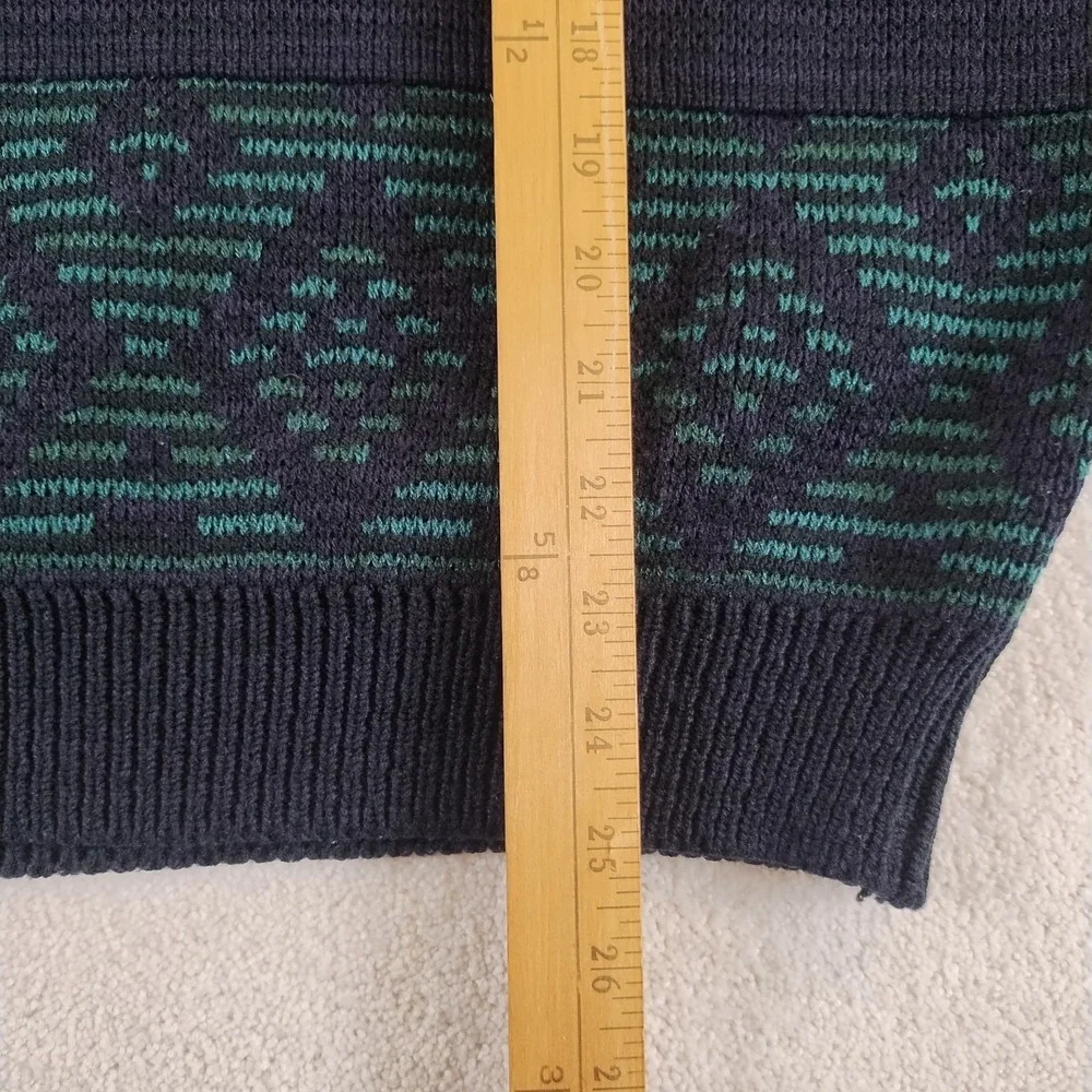VTG Sears Men's Store V Neck Sweater Men's XL Multi Geometric Aztec Knit 90's